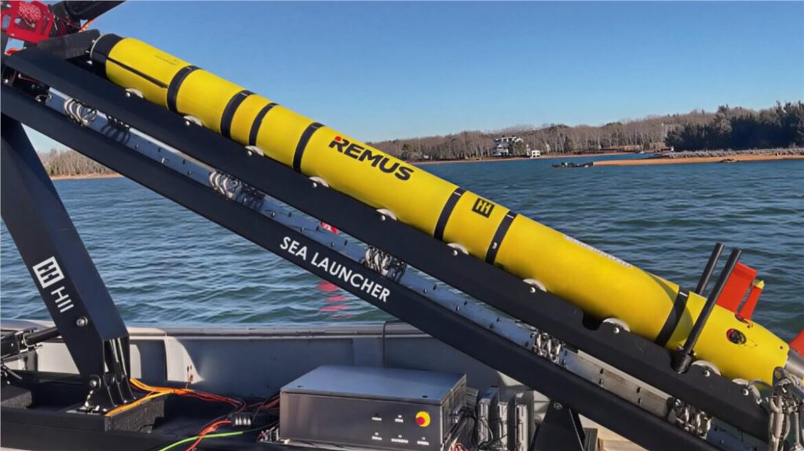 autonomous underwater vehicle, REMUS UUV, Sea Launcher, automated launch and recovery, manned-unmanned teaming, maritime missions, HII, unmanned surface vessels, mine countermeasures, distributed maritime operations
